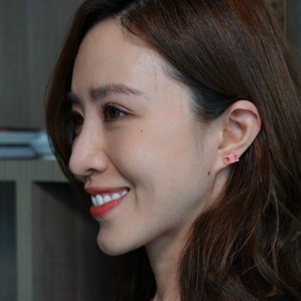 Celine earrings (1 set 3隻 pink purple blue)