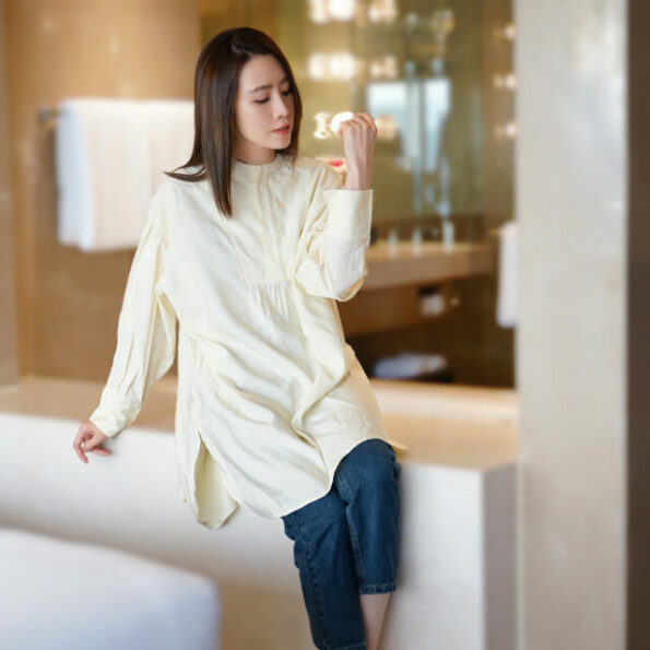 WC Pleated Tunic (Pastel Yellow） - Image 4