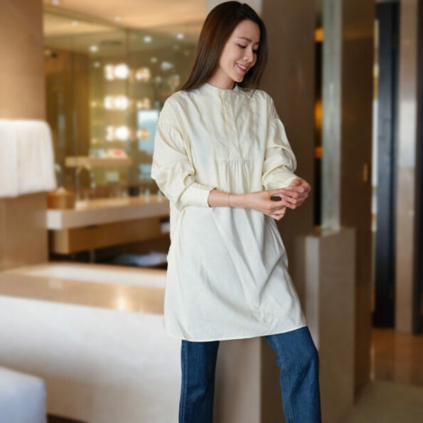 WC Pleated Tunic (Pastel Yellow）