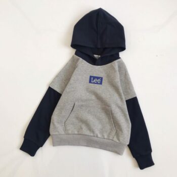 Kids Lee hoodie (Light grey x navy 140)