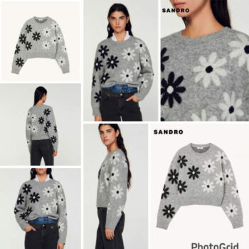 Sandro floral knit sweater