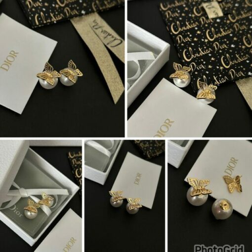 Dior butterfly Pearl earrings 116698