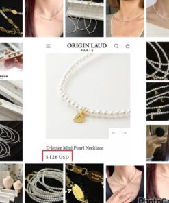 Origin Laud Mini letter pearl necklace( remark letter)