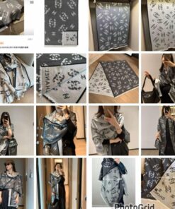 Chanel logo Reversible cashmere shawl  最新款