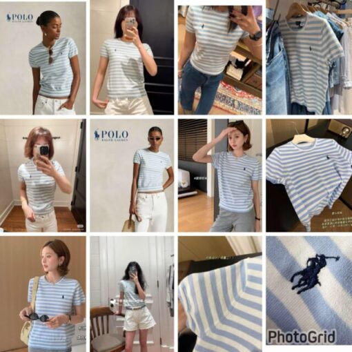 RL baby blue Short -sleeved top 