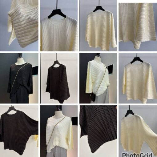 Issey Miyake bat-sleeved pleated top 