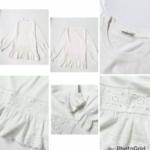 Beamsboy crochet ruffle sleeved top