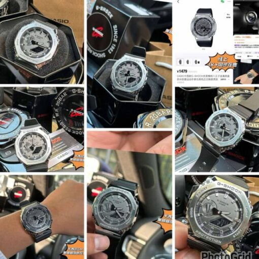 Casio G-shock GM-2100-1A  黑银银鋼色