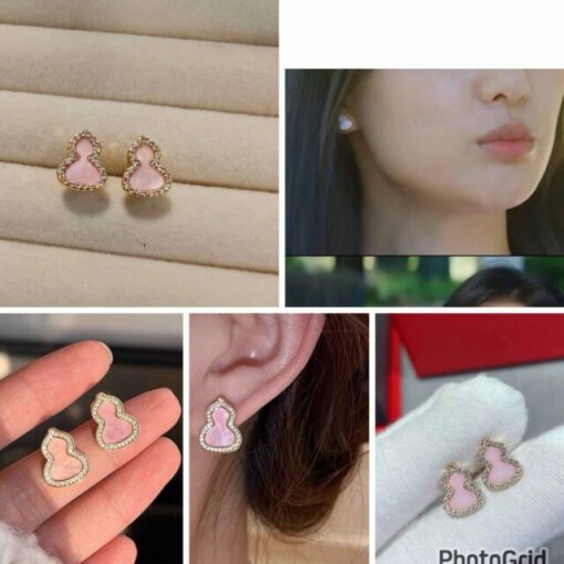 Qeelin pink earrings 126004