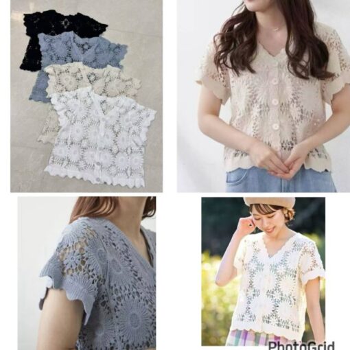 Hok crochet cotton cardigan