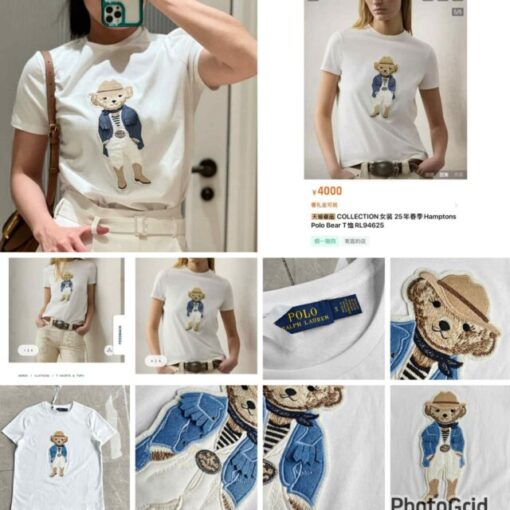Ralph Lauren embroidery denim bear top