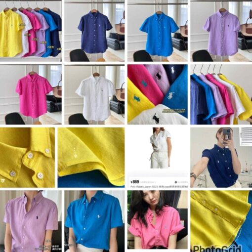 Ralph Puff sleeved linen cotton shirt
