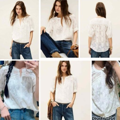 Ba&sh lace embroidery shirt