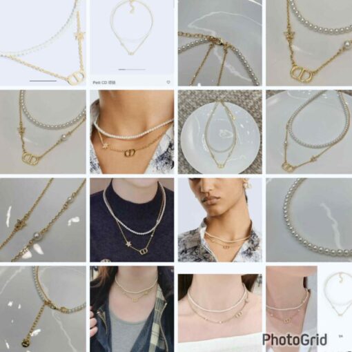 Dior Swarovski pearl star necklace 