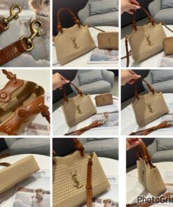 YSL crochet tote bag with leather small bag 