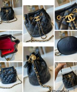 Chanel leather bucket bag 