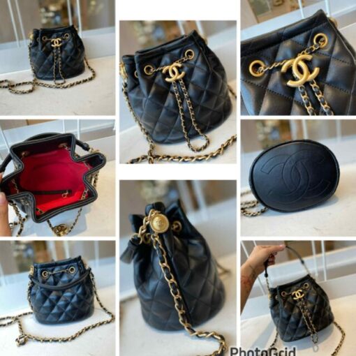 Chanel leather bucket bag 