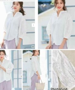 日本ON crochet sleeved shirt 