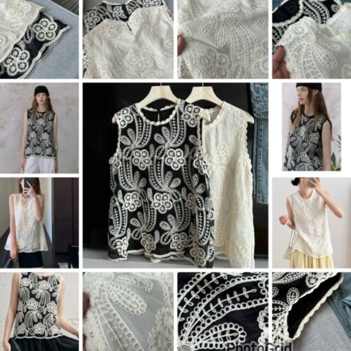 French embroidery tank top