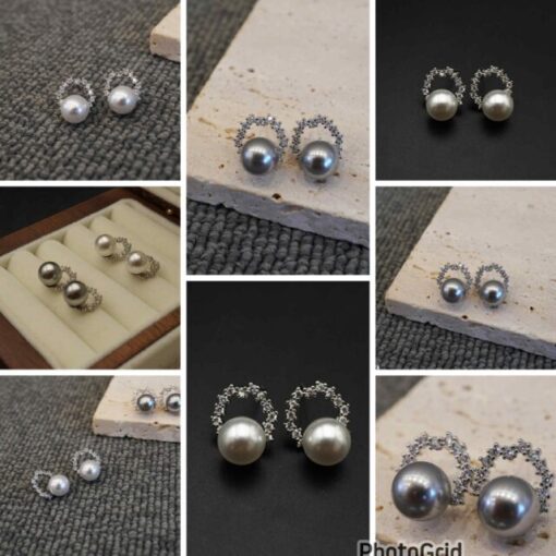 KR half stone Swarovski pearl earrings  - Image 2