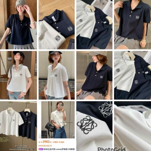 Loewe embroidery logo polo tee