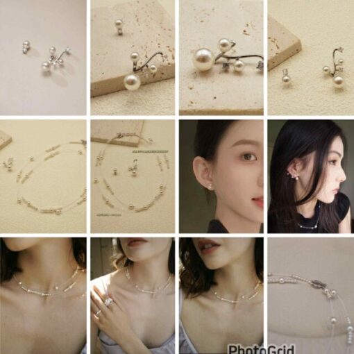Alodia Asymmetrical pearl stone earrings  - Image 3