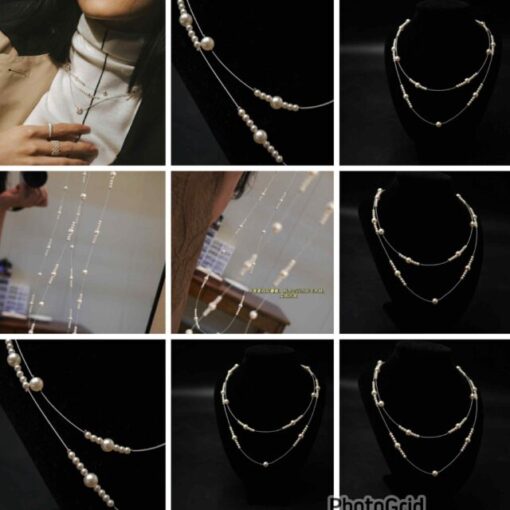 Alodia Asymmetrical pearl stone earrings  - Image 2