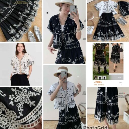 CET Embroidery top + skirt 一套極靚嘅刺繡衫裙♡