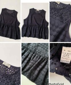 Beams boy crochet tank top (navy)