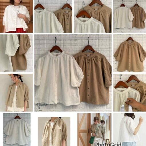 sm2 by tsuharu embellished cotton linen top/ outer