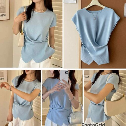MD Baby blue embellished top