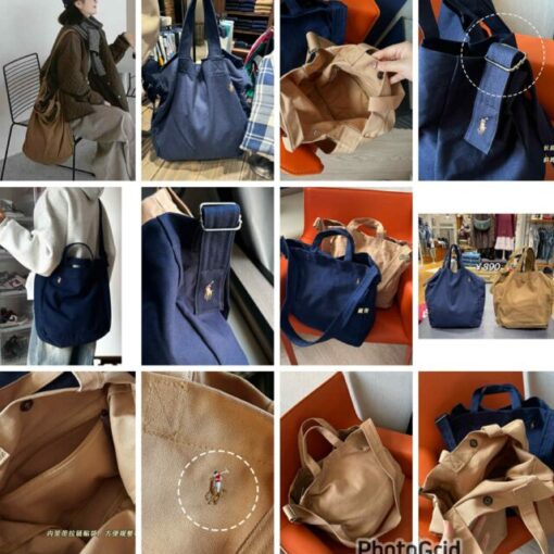 Ralph embroidery logo canvas 2-way bag 