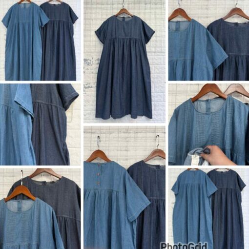 日本pleats cotton one piece 