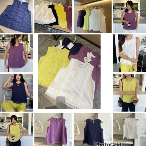 Made in Korea Linen crochet tank top - Image 2