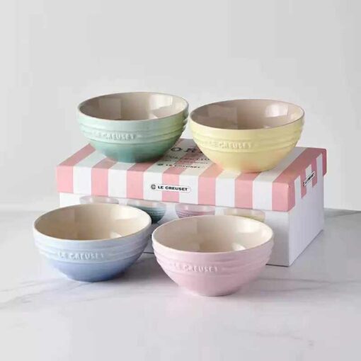 Le Creuset  *1 set x4 隻 14cm 粉色macaron 陶瓷飯碗*
