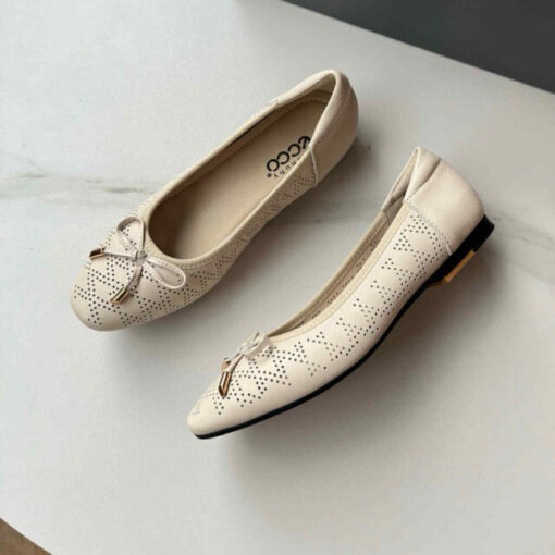Ecco Leathed ribbon ballerinas - Image 4