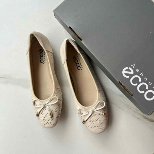 Ecco Leathed ribbon ballerinas - Image 3