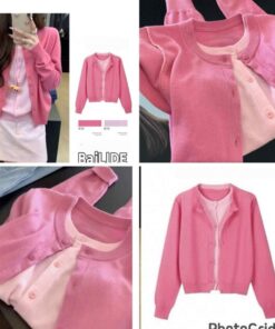 KR Strawberry fake set cardigan