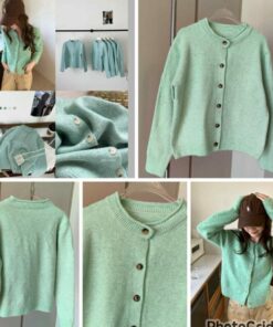 KR rolled collar knit cardigan 