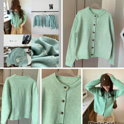 KR rolled collar knit cardigan 