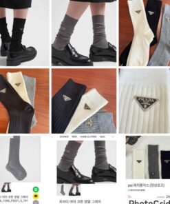 韓國單Prada cotton socks (1 set 3 對）