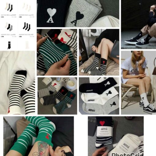 Ami socks (1 set 3 對 淨色/ 間條如圖））