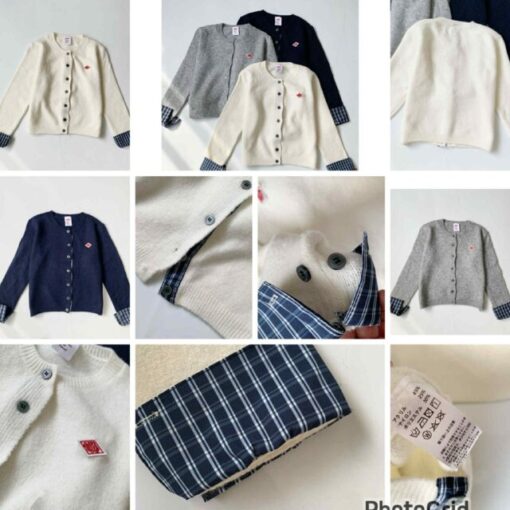 Danton checked sleeve cardigan