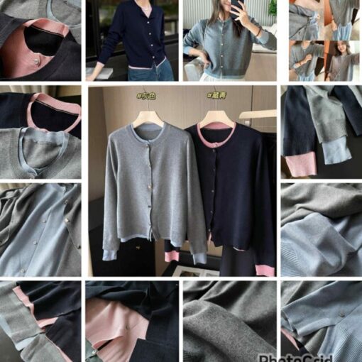 Korea fake set cardigan 