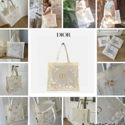 D embroidery butterfly tote bag
