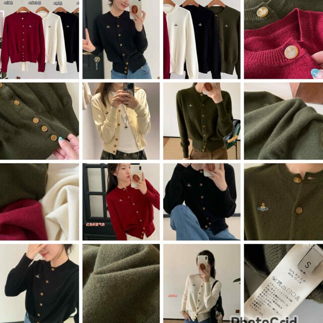 Vivienne Westwood embroidery logo cashmere cardigan