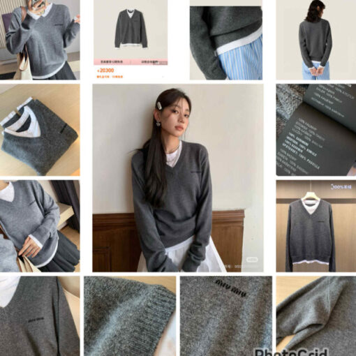 Miu miu fake set cashmere knit top