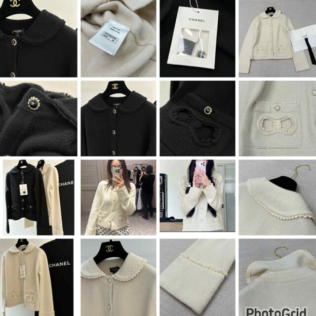 Chanel lace wool pocket ribbon outer