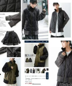 KOhAKU knit sleeved quilted coat (grey)