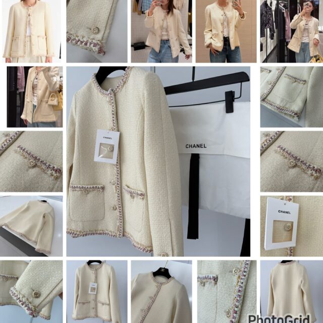 Chanel 26C早春新品 花呢編織拼邊圓領outer